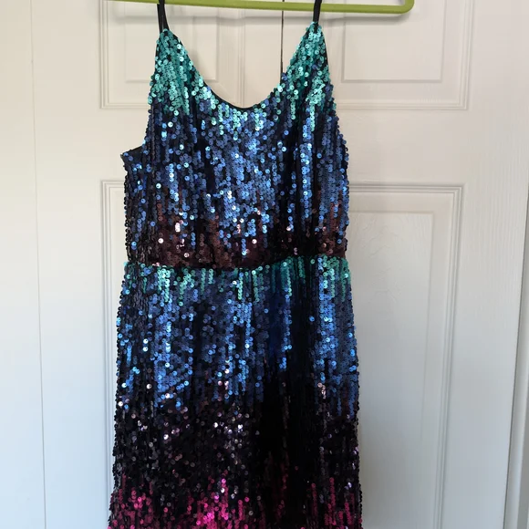 Women's Multicolor Sequin Romper Strappy - Picture 1 of 3